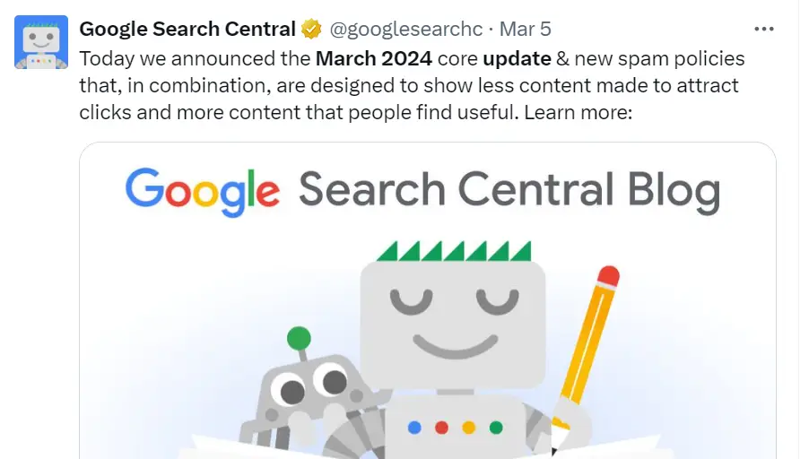 Google Algorithm March 2024 Update