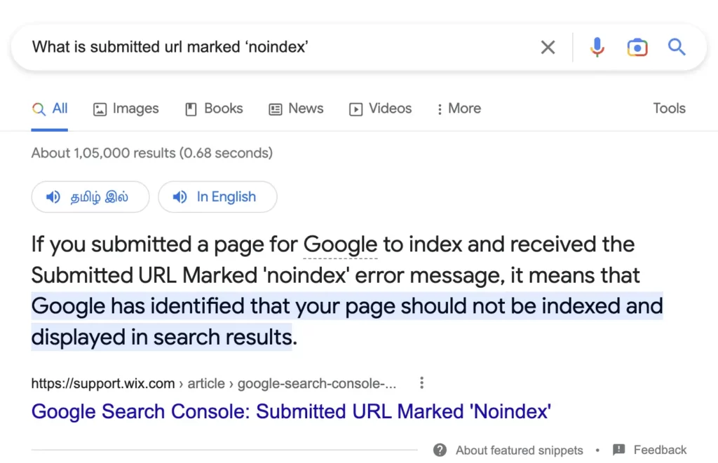 Definition box featured snippets